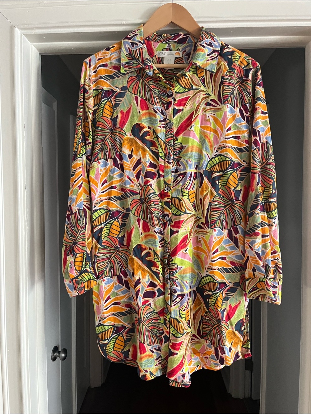 C&C California Multicolor Tropical Print Button-Down Shirt